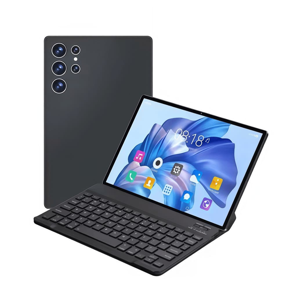Tablet 10.1” Com Teclado Mouse Fone Carregador 128GB 2 Chip 16GB RAM Android 13  AUJGG
