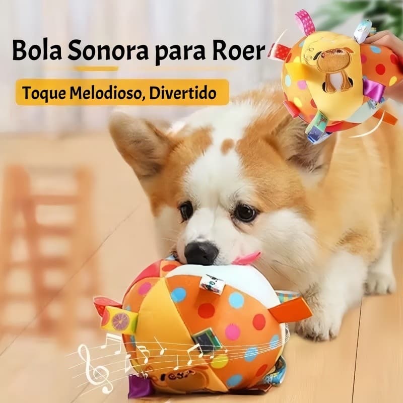 Bola de Pelúcia Sonora para Cães com Guizo Suave 15cm Morder Gastar Energia Aliviar Estresse