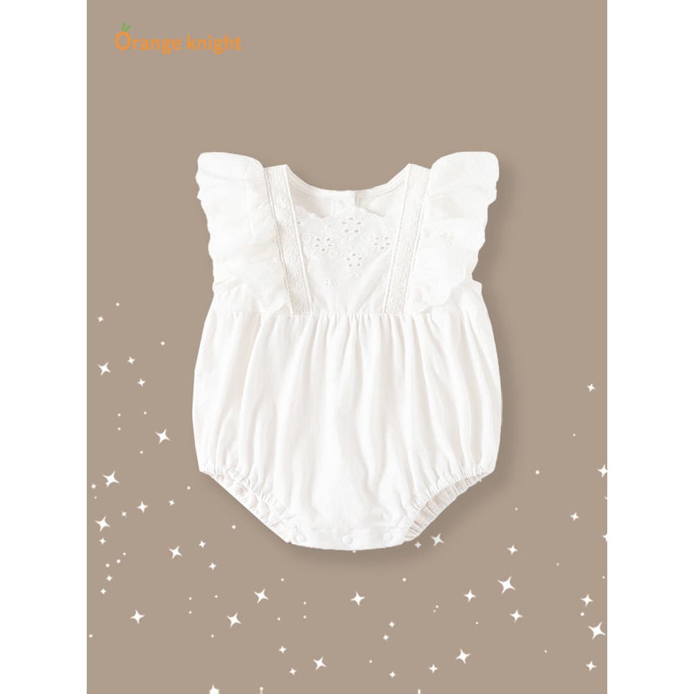 Bebê bebê recém-nascido roupas de verão menina doce manga voadora triângulo bebê princesa macacão cem dias vestido