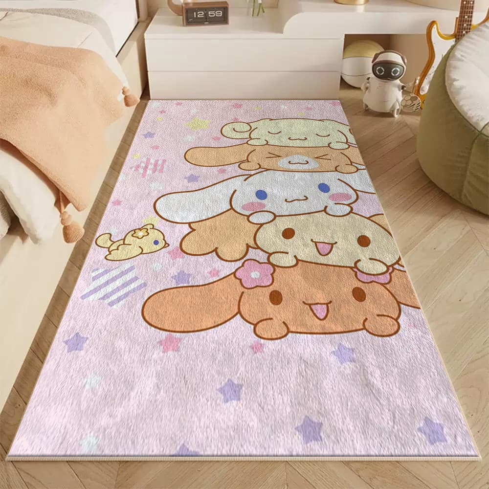 Kuromi Sanrio imitação de caxemira tapete sala de estar tapete infantil quarto antiderrapante cuidados-livre bonito sofá