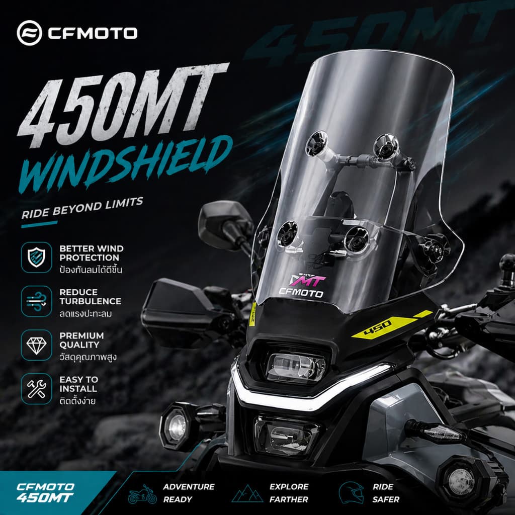 Acessórios CFMoto 450MT [Bom Efeito À Prova De Vento] Para Spring Breeze 450MT Espelho Frontal Alto Lutsinar Fáceis Moto