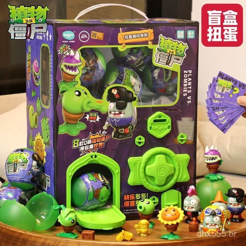 Novas Plantas vs. Zombies cápsula brinquedos máquina brinquedos genuínos crianças brinquedos educativos montagem meninos