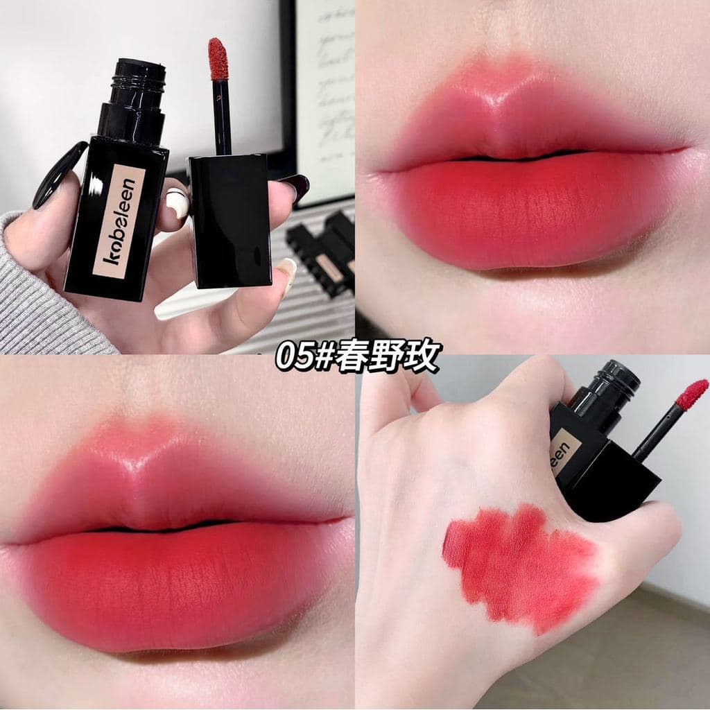 Kobeleen Matte Lip Glaze, Batom Líquido Matte Sedoso, Fácil de Aplicar, Brilho Labial