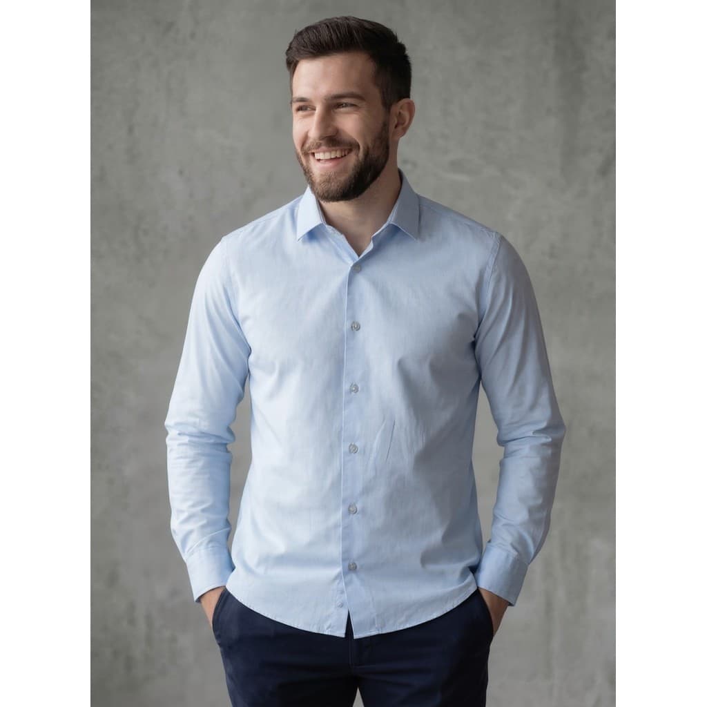 Camisa Masculina Manga Longa Tricoline Premium Slim Fit Social — silva store vellon