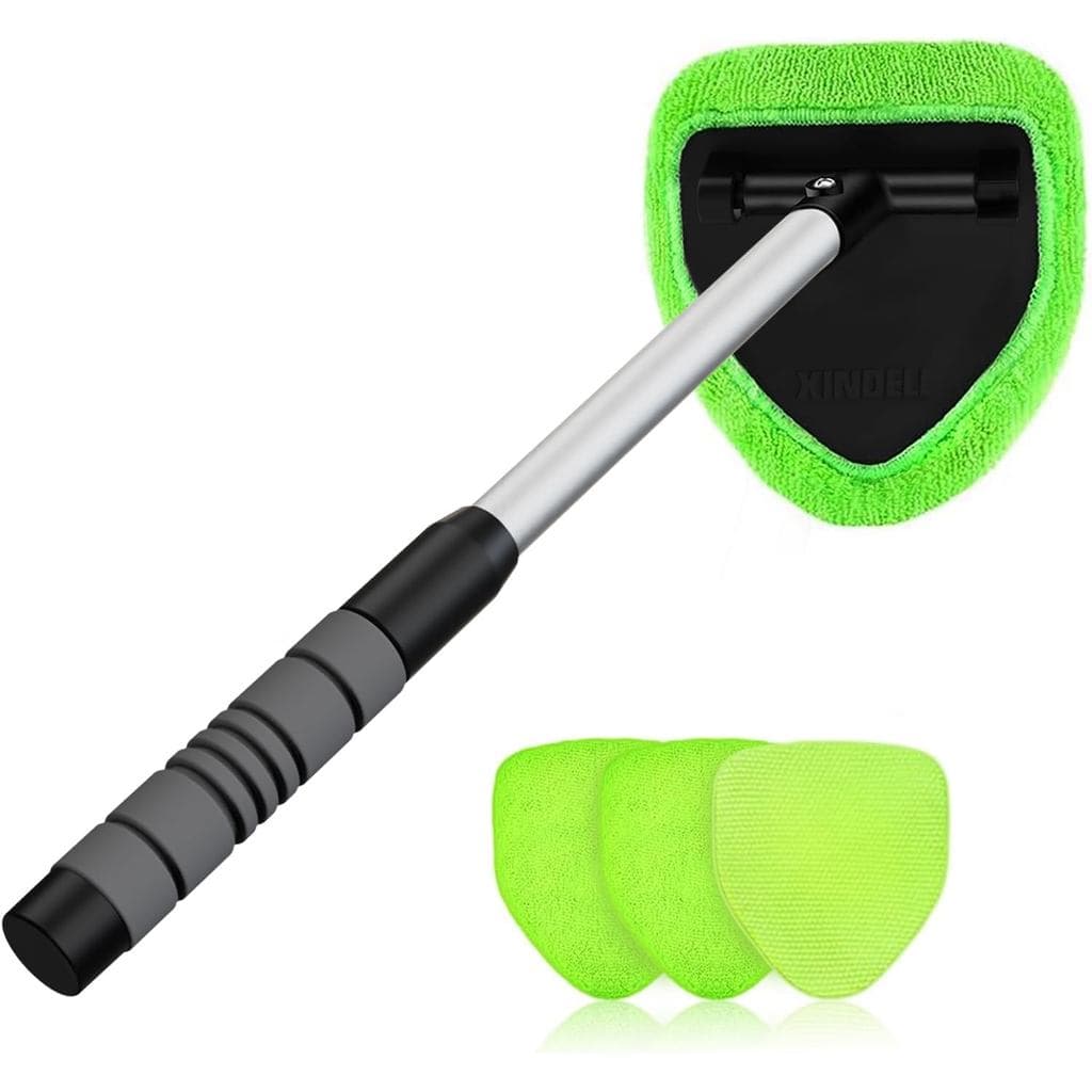Ferramenta de Limpeza de Para-brisa XINDELL – Kit de Limpeza de Janelas Internas de Carro com Cabo Extensível e 4 Almofa