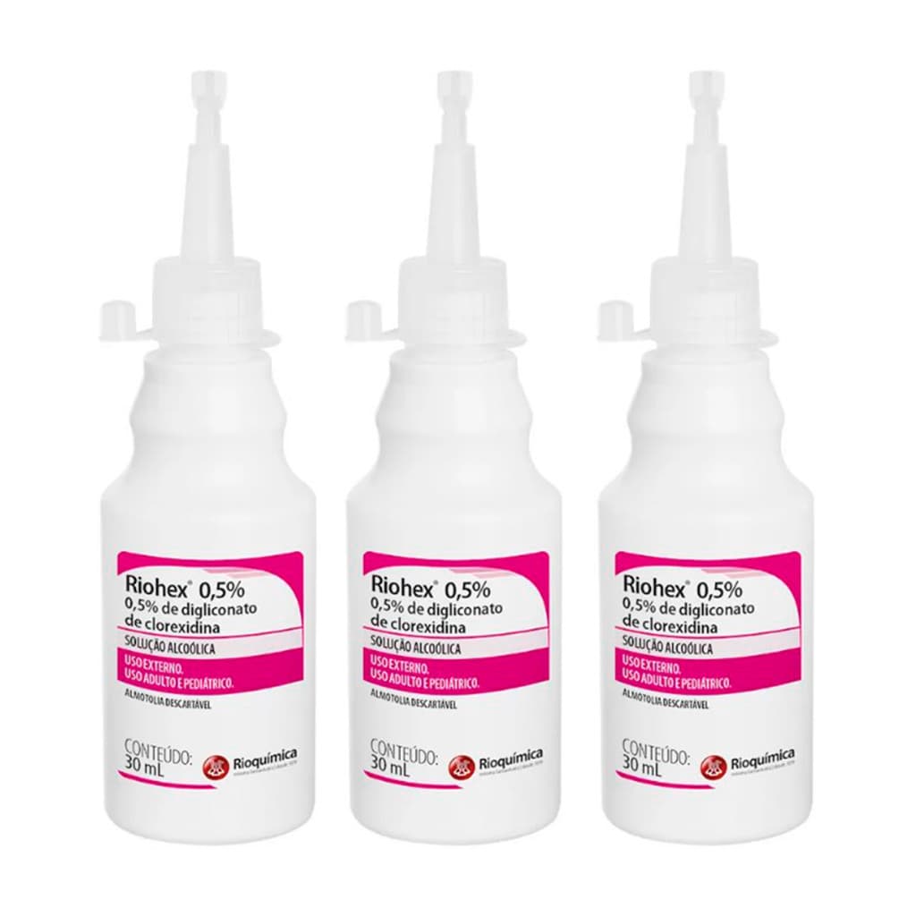 Kit C/3 Riohex 0,5% 100 Ml Solução Alc