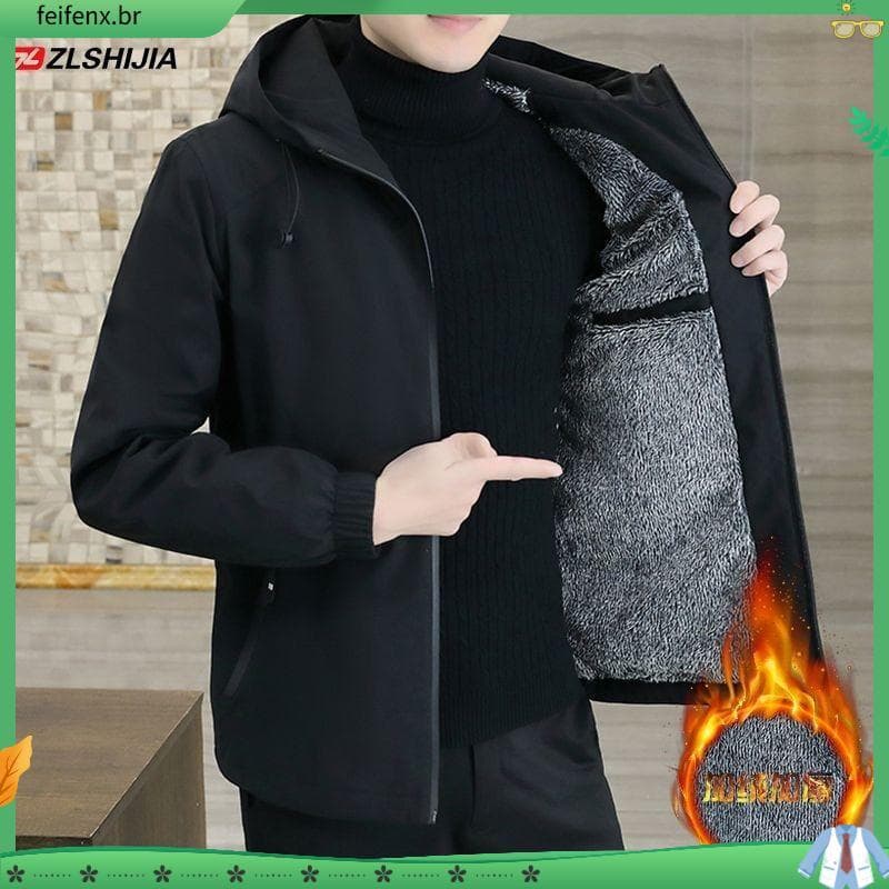 Wolf Warriors Jaqueta masculina de inverno novo estilo moderno forro de lã jaqueta masculina Casual esportiva ao ar livr