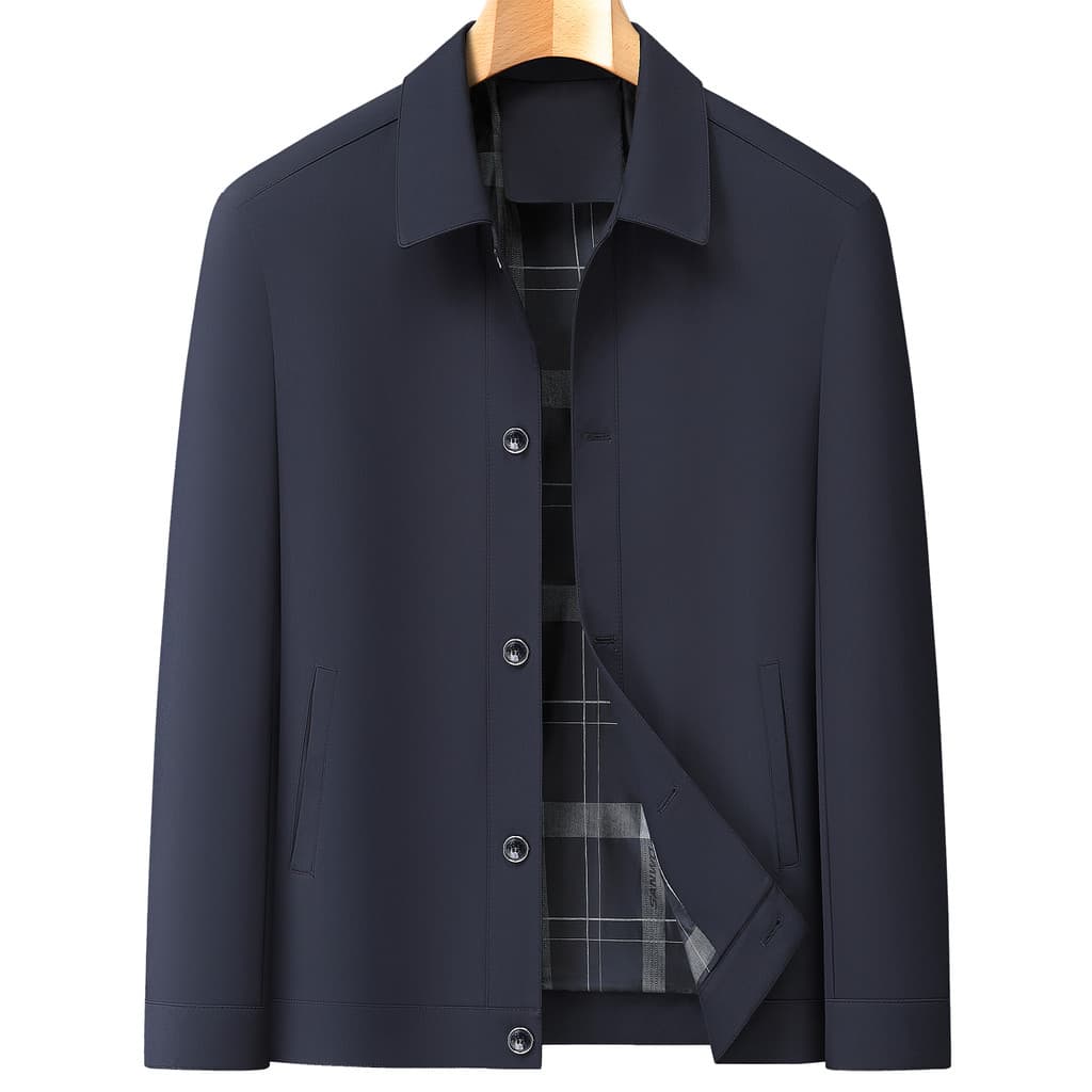 Pai usar jaqueta de lapela curta masculina de meia-idade jaqueta masculina roupas superiores soltas vovô primavera outon