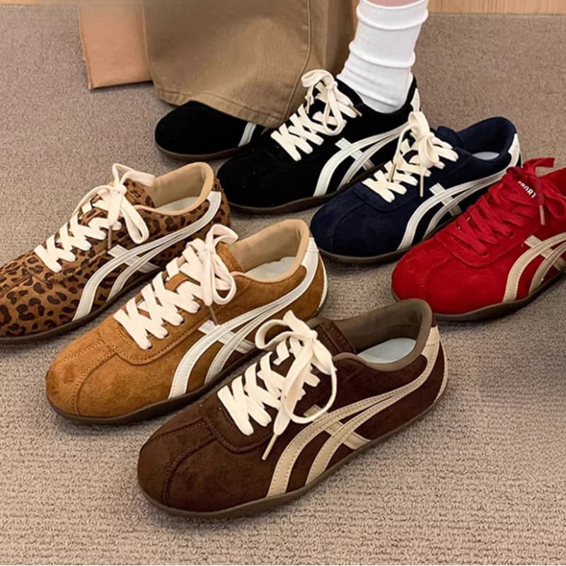 Novo Retro tênis feminino leopardo impressão antiderrapante sapatos esportivos casuais tênis de corrida