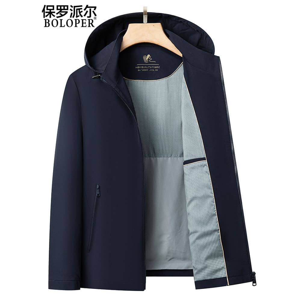 Paul jaqueta masculina com capuz Casual roupas masculinas 2026 novo estilo destacável gola alta jaqueta estilo fino prim