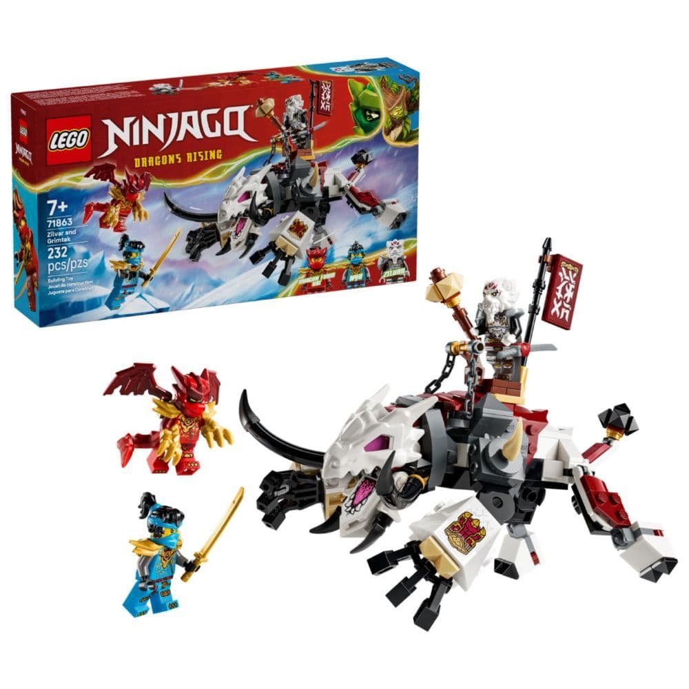 Bloco de Montar - Ninjago - Zilvar e Grimtak a Besta Dragao - LEGO DO BRASIL