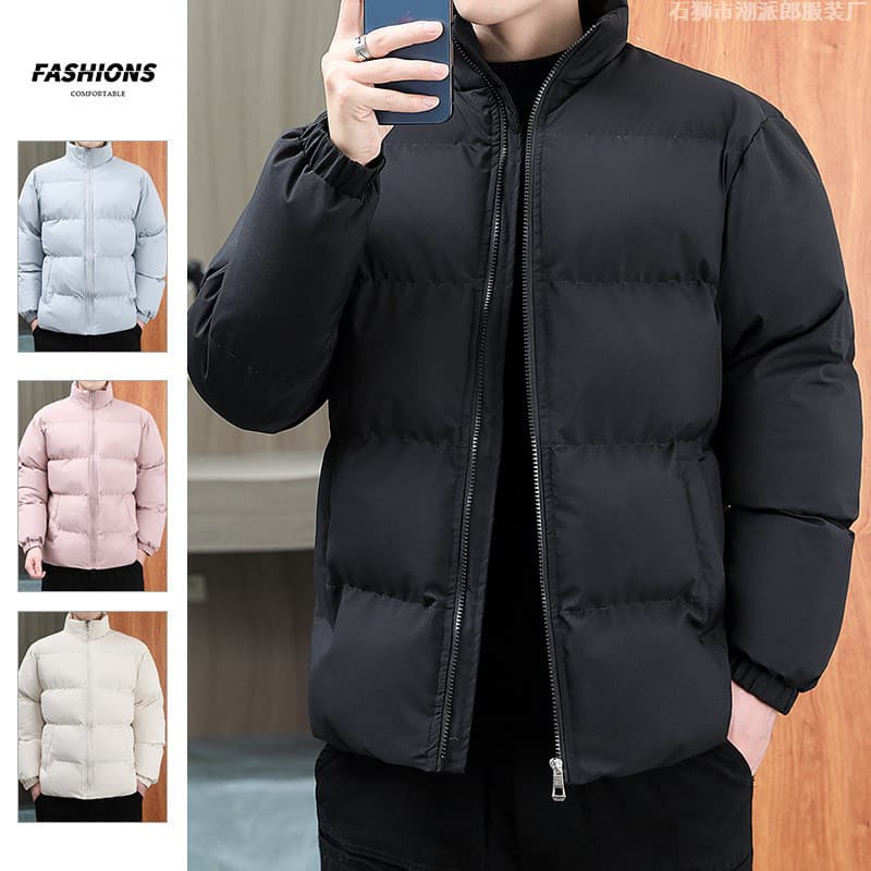 Jaqueta acolchoada masculina 2025 inverno casal estilo gola jaqueta estilo japonês na moda jaqueta acolchoada espessada 