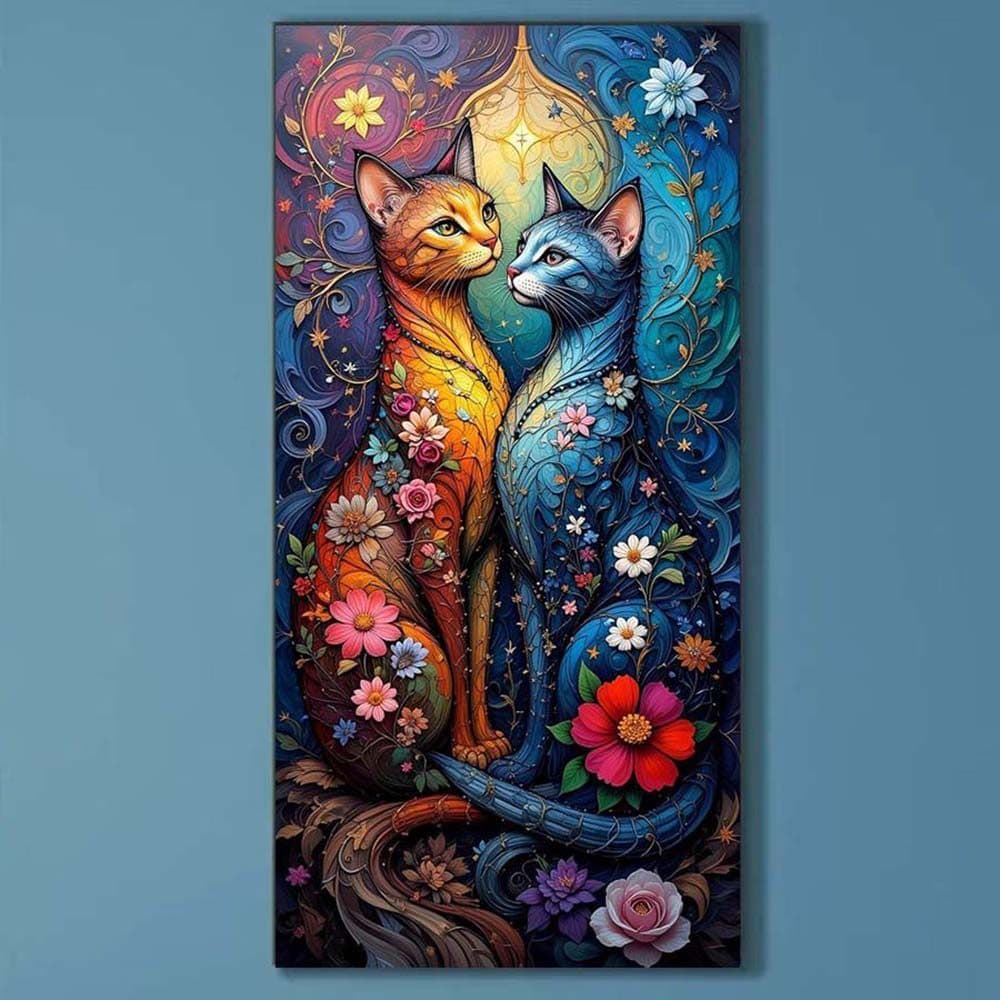 5D diy diamante completo redondo pintura diamante-Kit de pintura diamante gato, flor mosaico lona diy arte da parede, de
