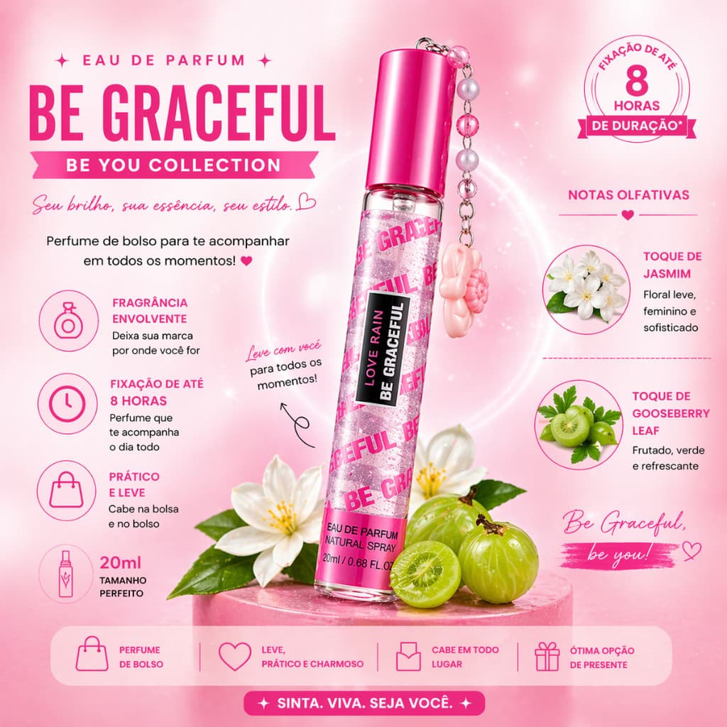 Perfume  Feminino 20ml Floral Fresco Longa Duração Jasmim Gooseberry Importado Luxo  HB-6807