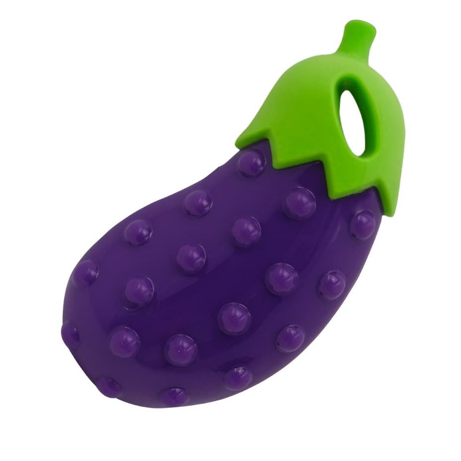 Berinjela De Brinquedo Mordedor Interativo Para Cachorro E Gatos Borracha Macia  Cachorro e Gatos Com Apito eggplant