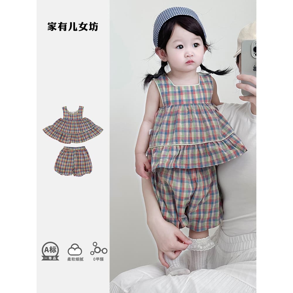 2025 frito rua bebê menina roupas de verão dividir roupas de bebê verão moda um ano de idade menina pequeno mês idade te