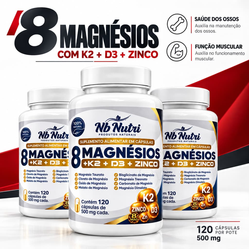 Suplemento Vitamínico com Zinco e Vitaminas K2 D3 | Fórmula Avançada 120 Cápsulas