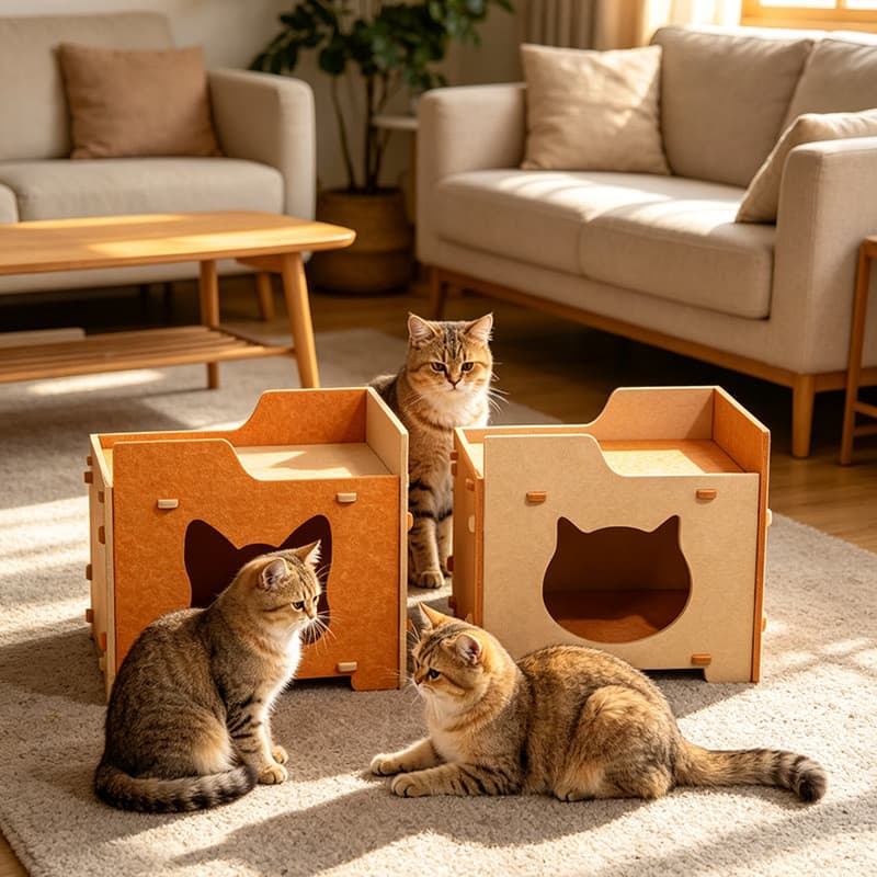 Nova cama para pets em feltro com design modular, espessa e resistente ao desgaste, casinha para gatos removível e fácil