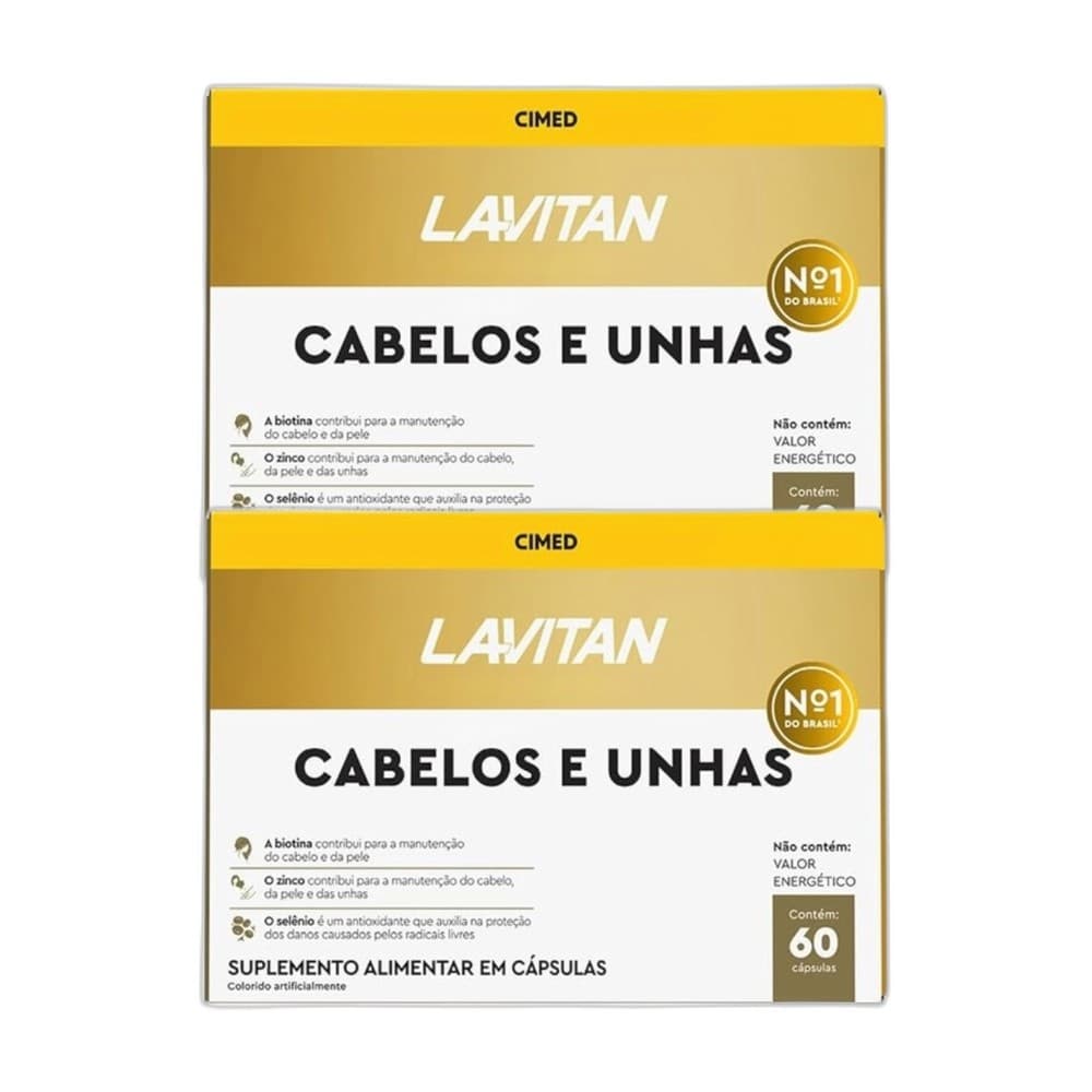 Kit 2x Vitaminas Lavitan Cabelos e Unhas 60 cps - CIMED
