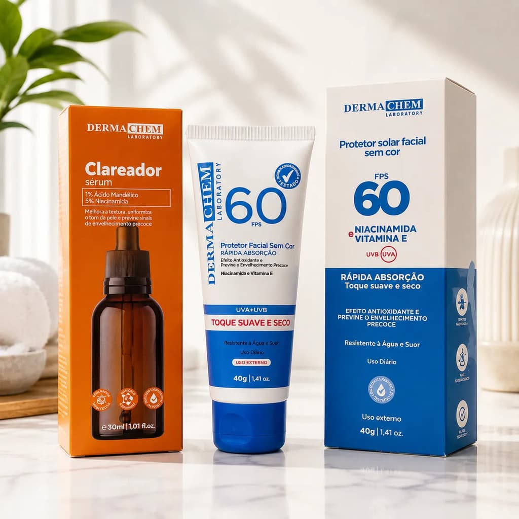 Kit Serúm Clareador E Protetor Solar 60 Fps Dermachem Labora