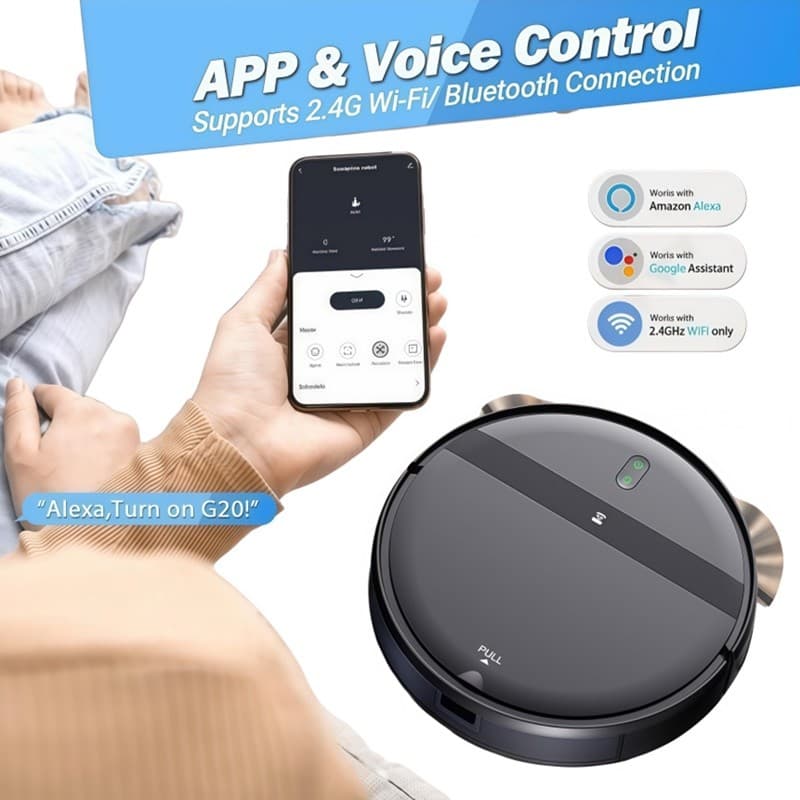 Robô Inteligente Aspirador de Pó Automático Limpeza Doméstico Sensores Anti- queda com Controle voltikk