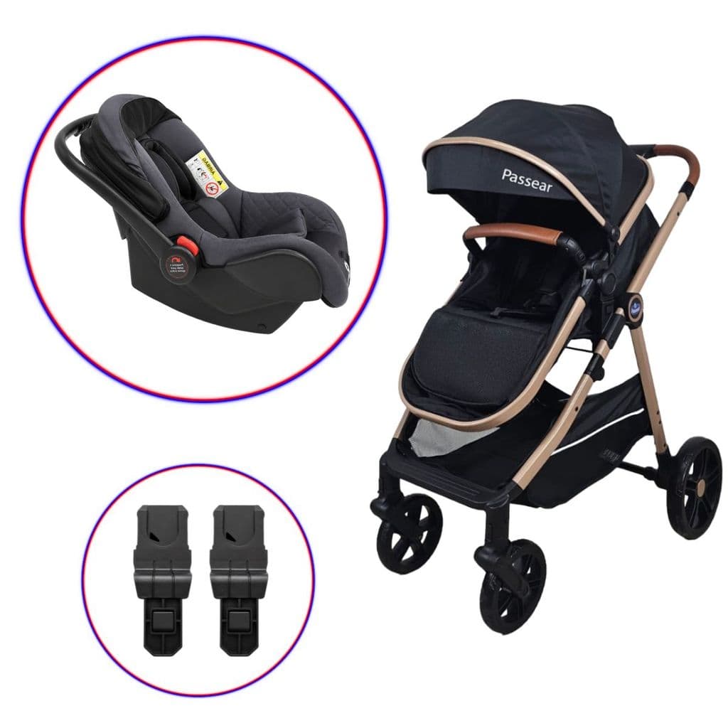 KIT CARRINHO DE BEBÊ 3 EM 1 APOLO VIRA MOISÉS C/ BEBÊ CONFORTO ACONCHEGO E ADAPTADOR  PASSEAR BABY