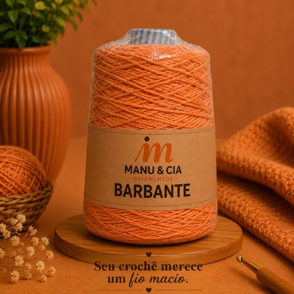 Barbante Laranja nº6 | Ideal para Crochê, Macramê e DIY | Alta Qualidade