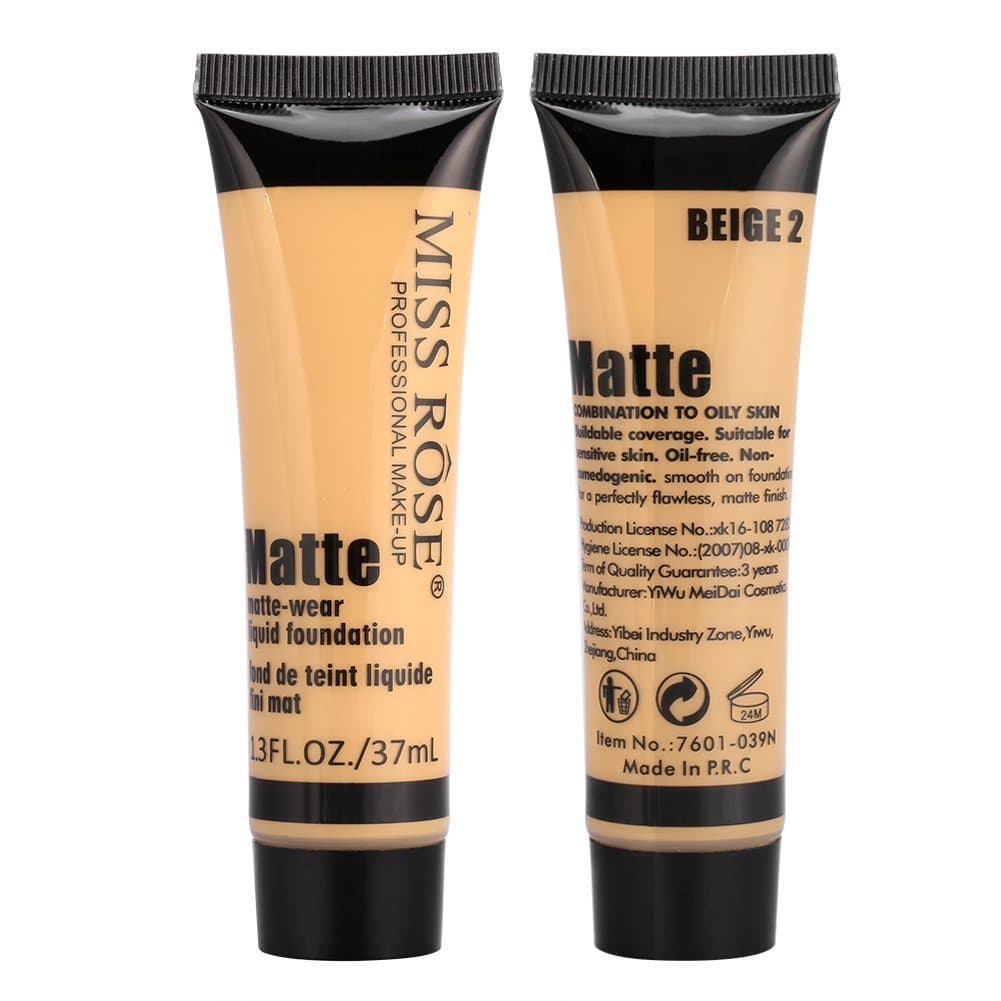 Yinhing 2PCS Base de Maquiagem, Corretivo Líquido Matte para o Rosto, Maquiagem Líquida (BEIGE 5)
