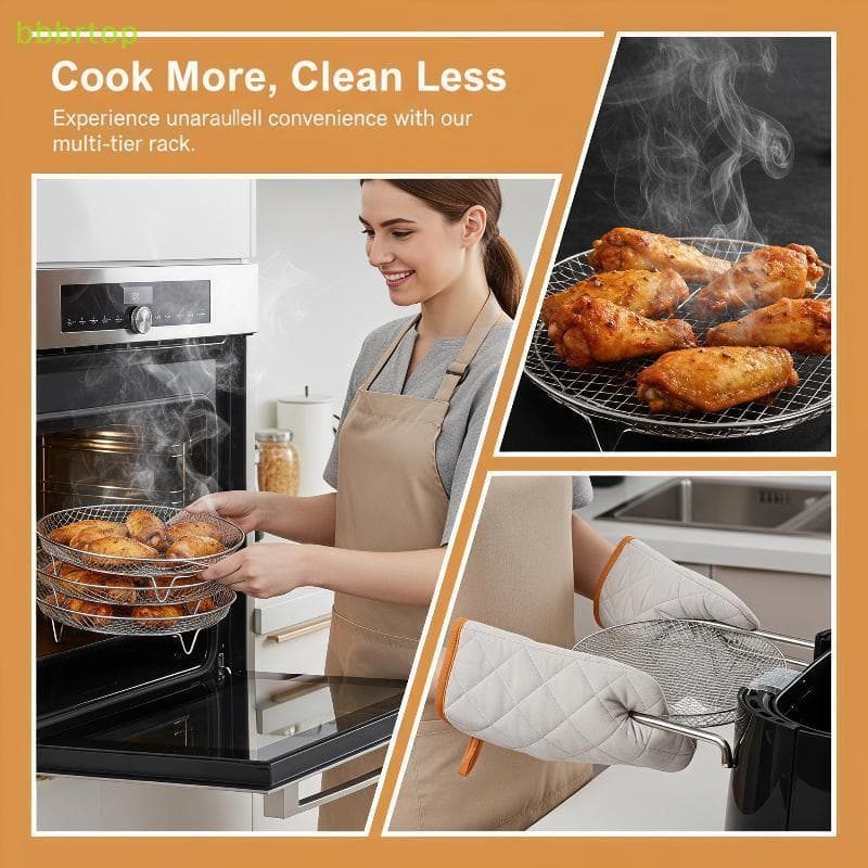 bbbrtop Fritadeira De Ar Grill Ra Durável Staable Não Sti Bandeja De Aço Inoxidável Para Cozinhar Saudável Sem Óleo Bons