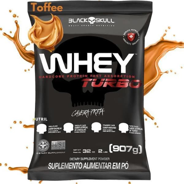WHEY PROTEIN TURBO 907G - BLACK SKULL SABOR: CHOCOLATE ( UNI )