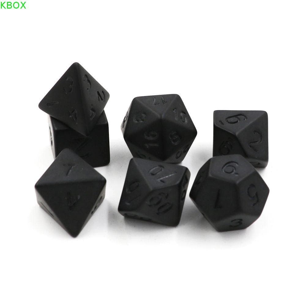 KBOX Preto RPG Dice Set 7 Pçs/Acrílico Jogo Brinquedos Jogos De Tabuleiro De Família Festa Em Brinquedo Educacional