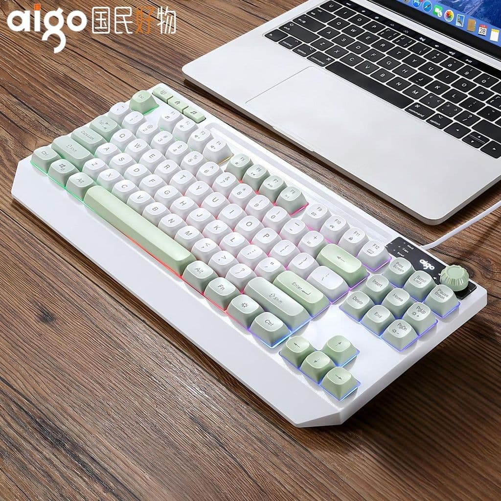 Teclado para jogos Patriot AIGO 87 teclas para jogos com sensação mecânica para computador Notebook conjunto de teclado 