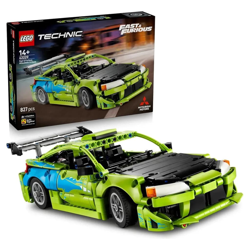 LEGO Technic 42229 Mitsubishi Eclipse Velozes e Furiosos 827 Peças Carro Esportivo para Montar e Colecionar