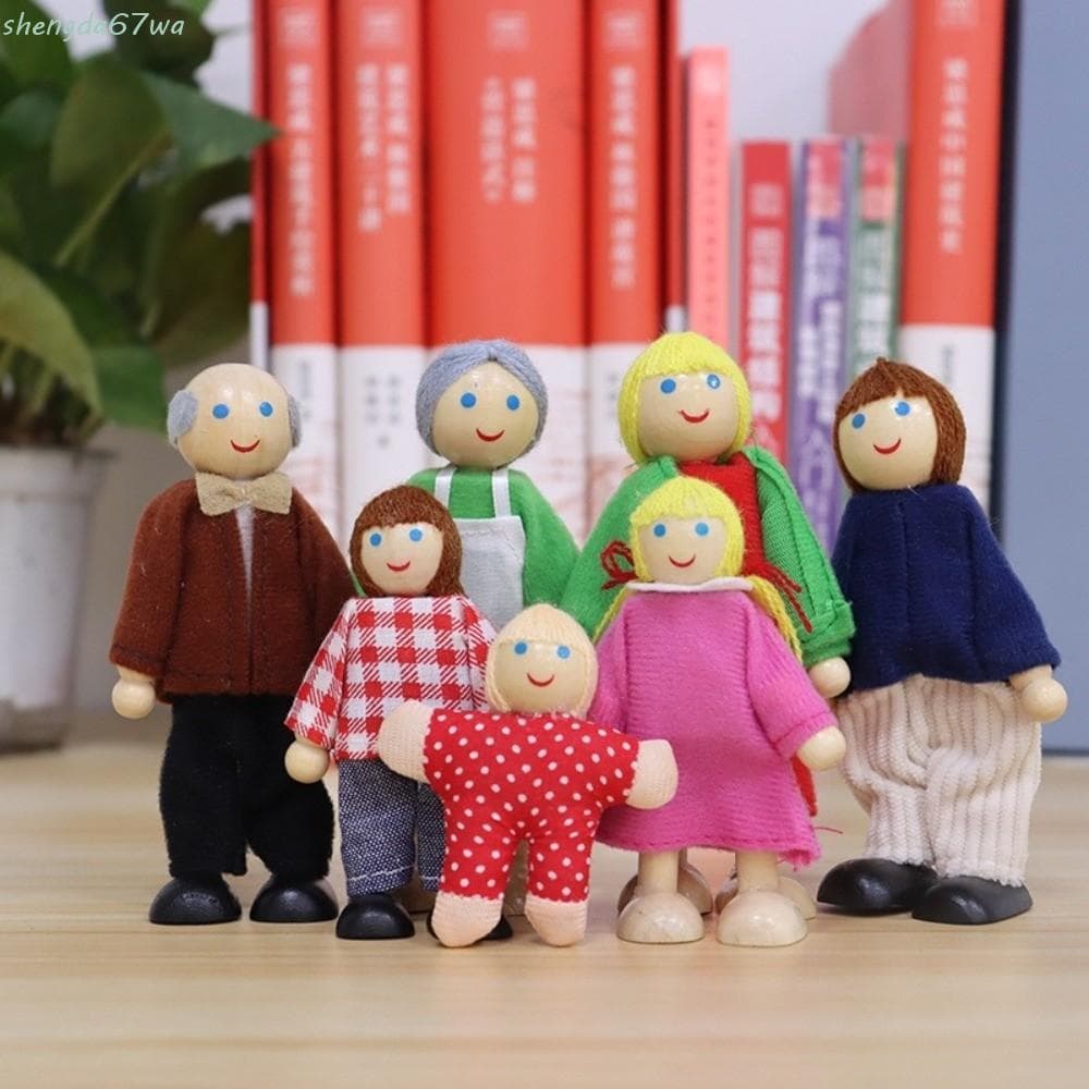 Bonecas Da Família SHENGDA , Figuras De Mini Pessoas Articuladas Flexíveis De Personagens Vestidas , Não Tóxicas