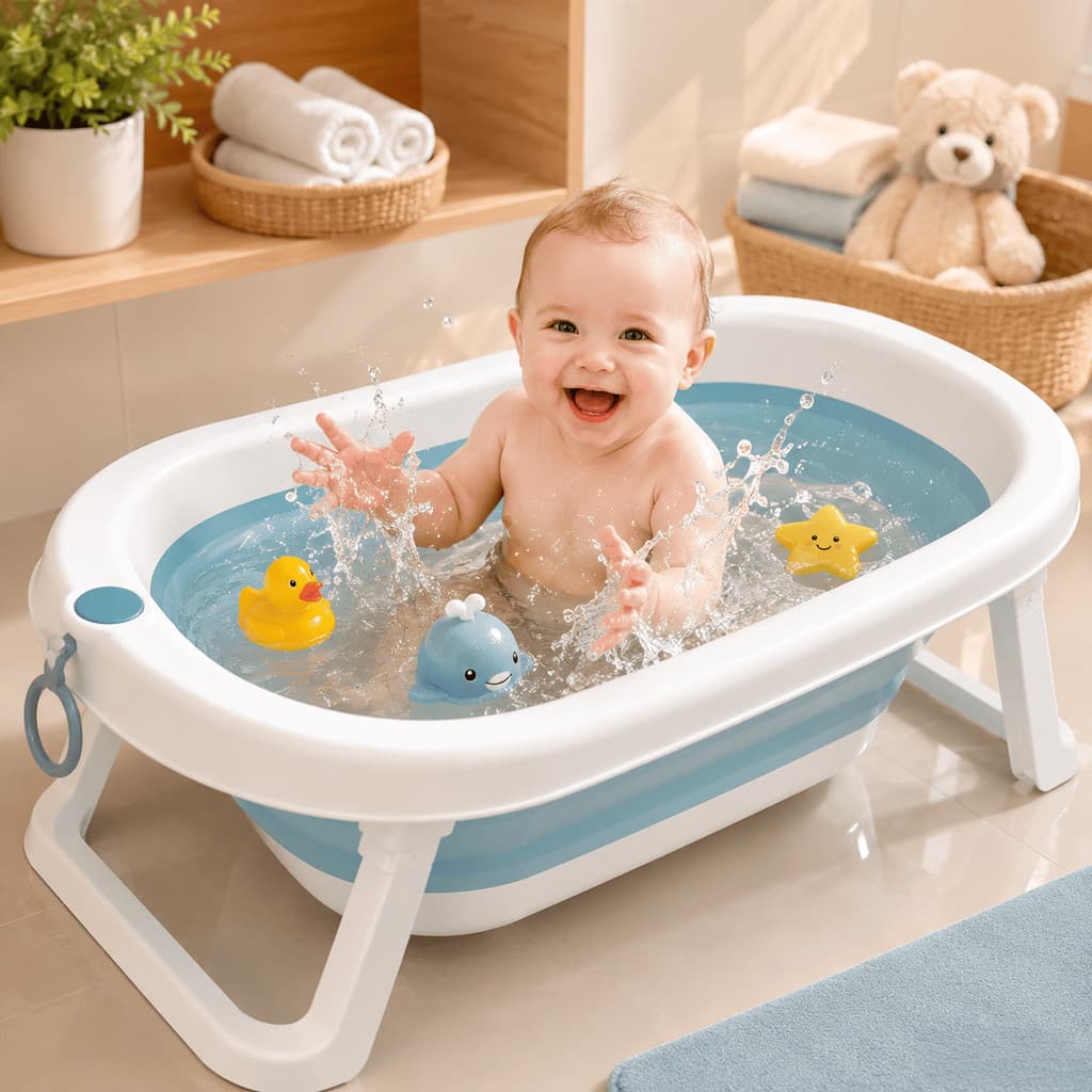 Banheira Dobrável Banho Bebê Portátil Infantil Retrátil Premium Prático