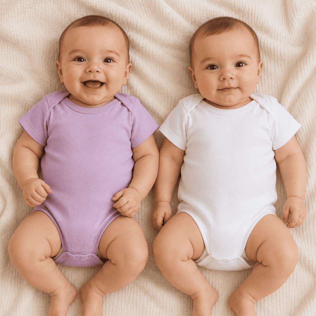 Kit 2 Body Bebê Unissex Delicado Confortável para Uso Diário Enxoval Dia a Dia Cores Variadas Manga Curta Basico Liso