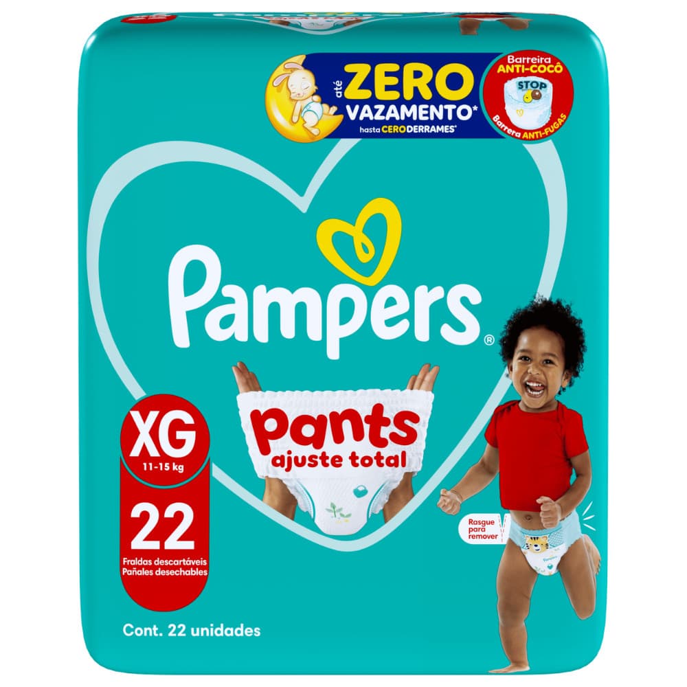 FRALDA PANTS MEGA AJUSTE TOTAL TAMANHO XG 22UN PAMPERS