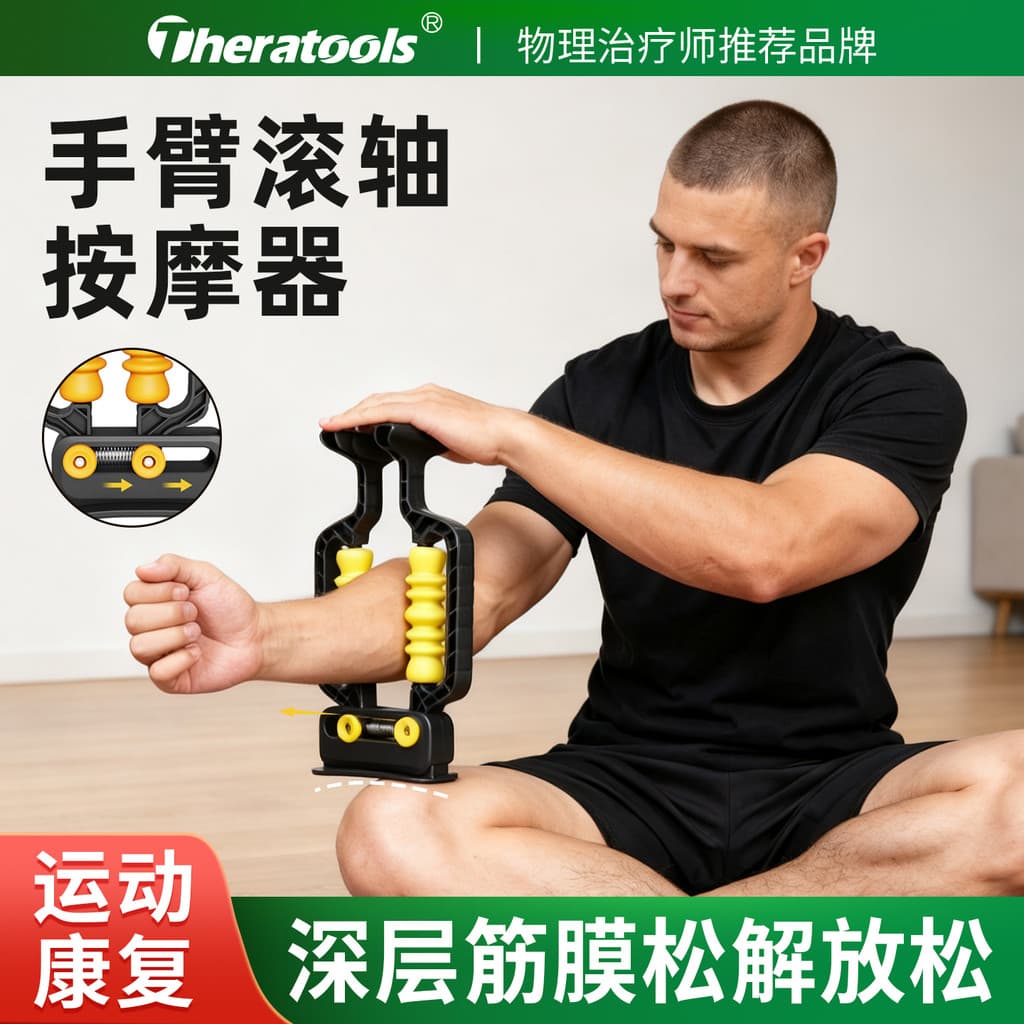 Braço rolo massageador multifuncional braço fáscia relaxamento rolo antebraço massageador de reabilitação muscular
