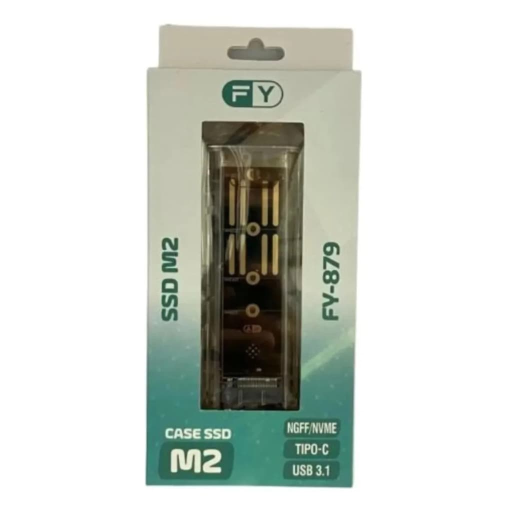 Case Externo SSD M2 NVMe/NGFF USB 3.1 Tipo C Transparente Rápida para PC Notebook