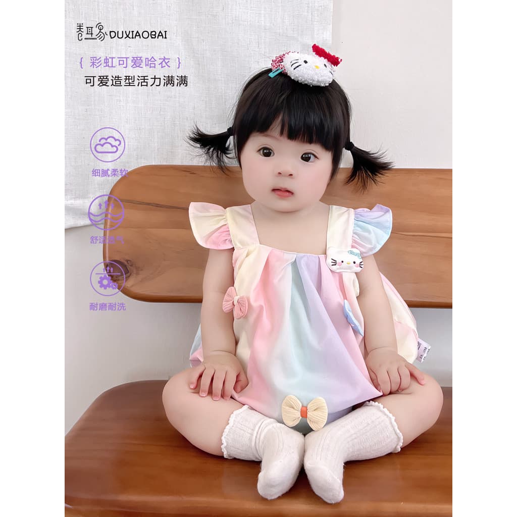 Bebê verão roupas finas pequena idade mensal menina bebê Super bonito bonito roupas de bebê cem dias pegar vestido seman
