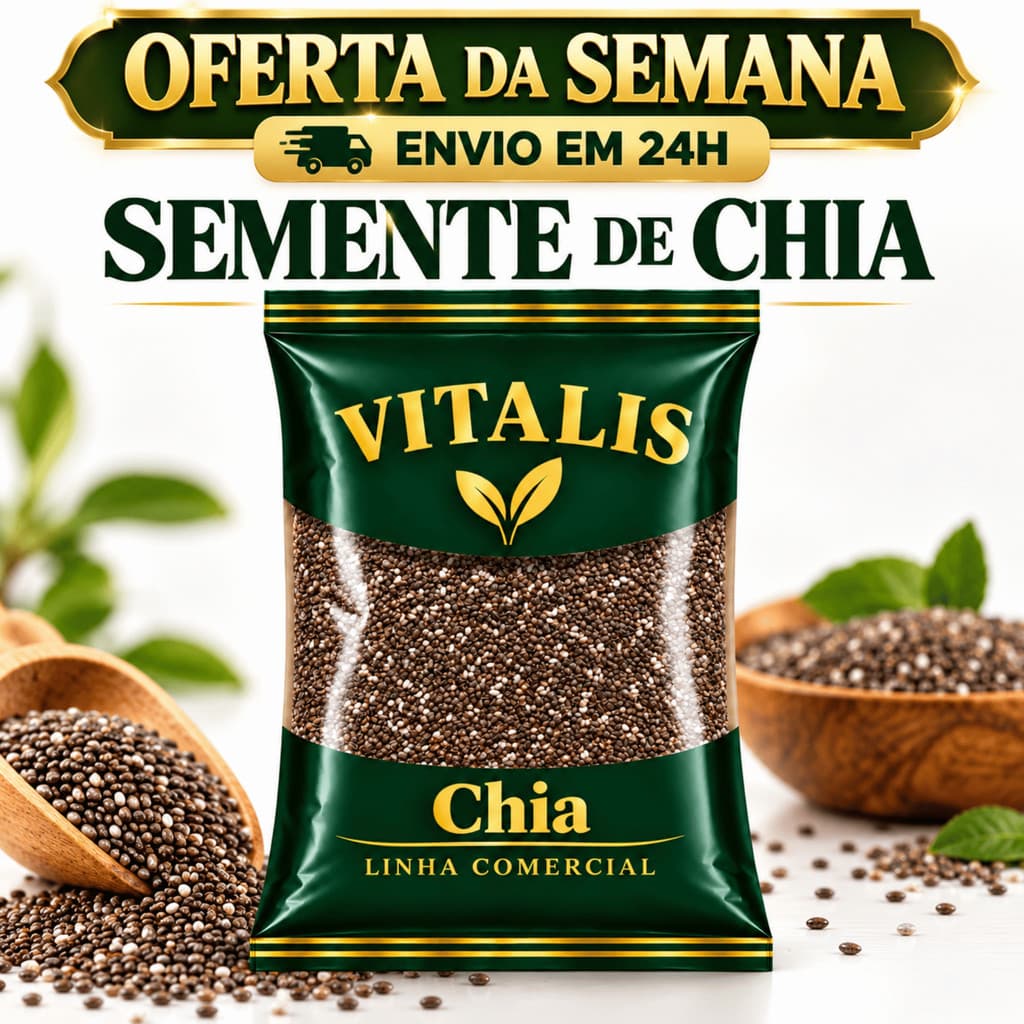 SEMENTE DE CHIA | 1KG | SEMENTE NATURAL | VEGANA SEM GLÚTEN | FIBRAS E ÔMEGA 3 | ALIMENTAÇÃO SAUDÁVEL | ENVIO IMEDIATO