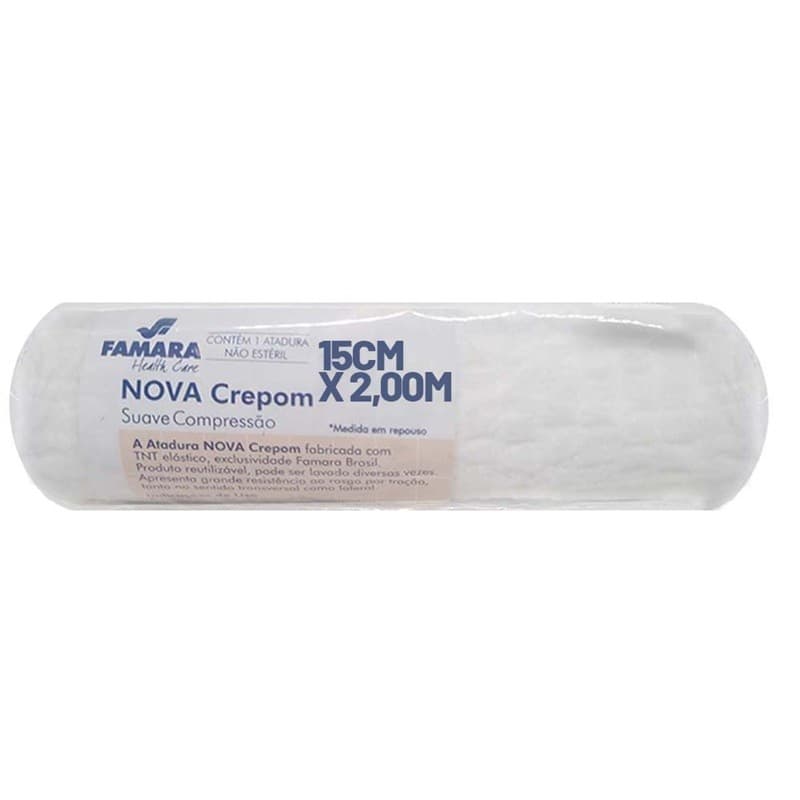 Atadura Nova Crepom Kit 6Un 15cm x 2,00m Úlceras Famara