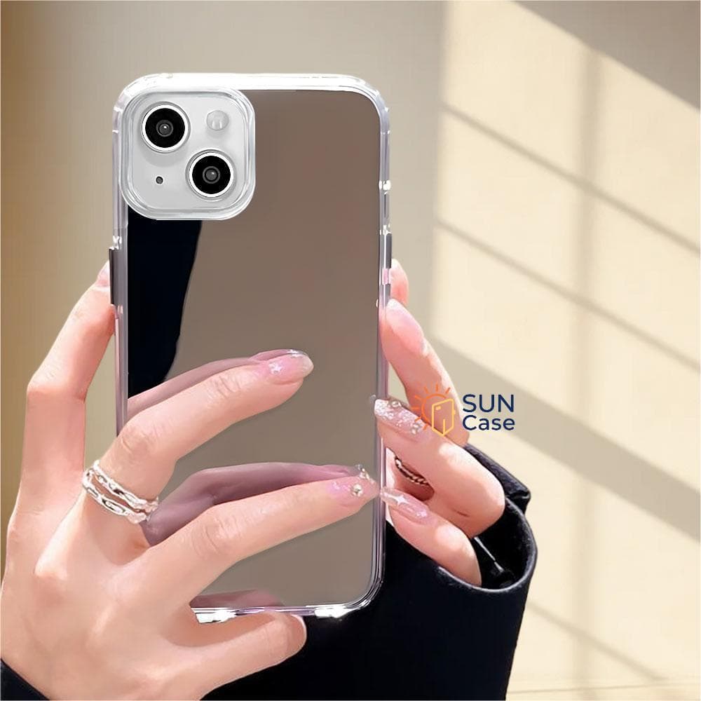Capinha Para iPhone 15 14 13 12 11 XR Pro Com Espelho Capa De Celular Feminina Luxo Brilho JMDK 1200