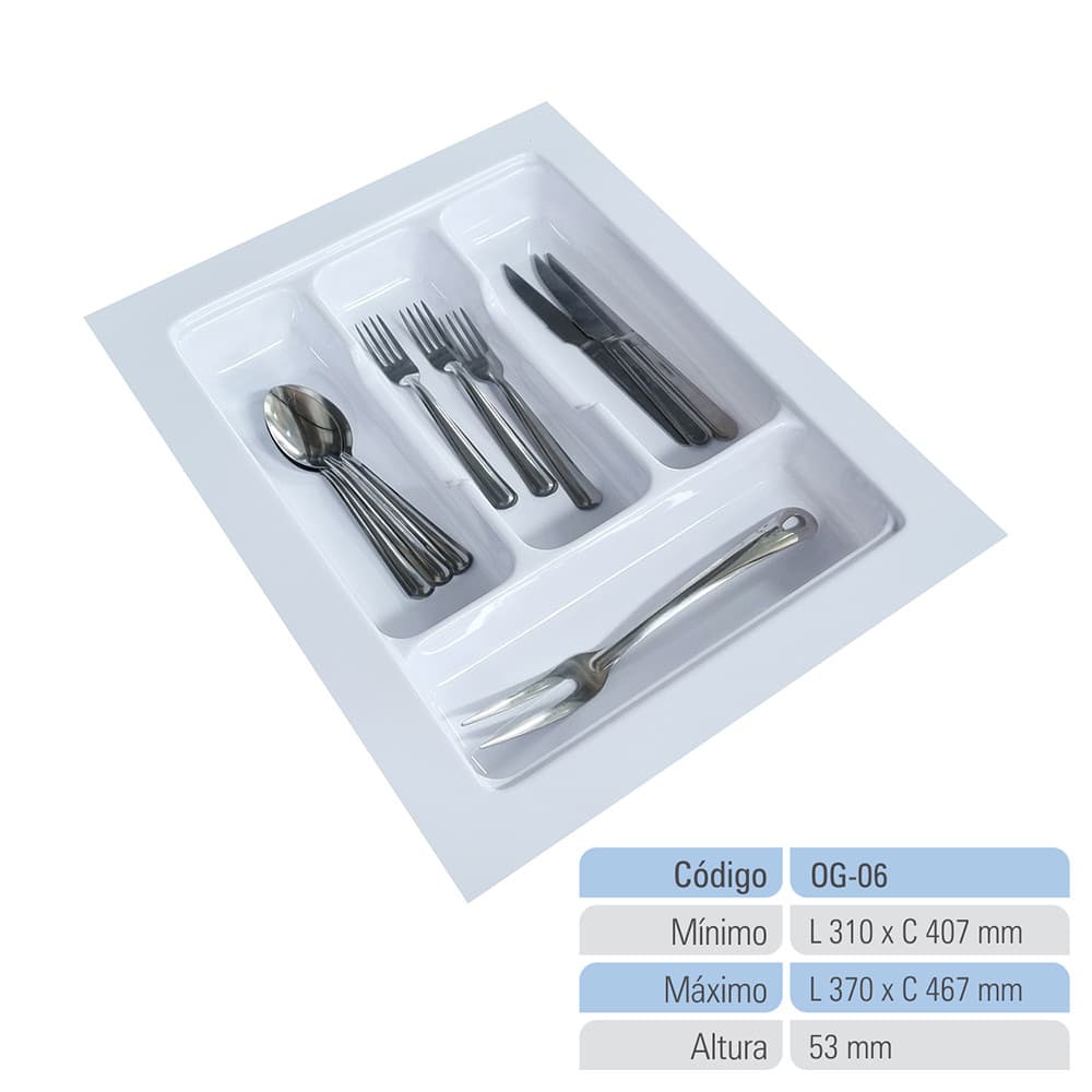 Organizador de Gaveta Porta Talheres Divisor de Talheres OG-06 Organizador de Cozinha Multiuso Utensílios