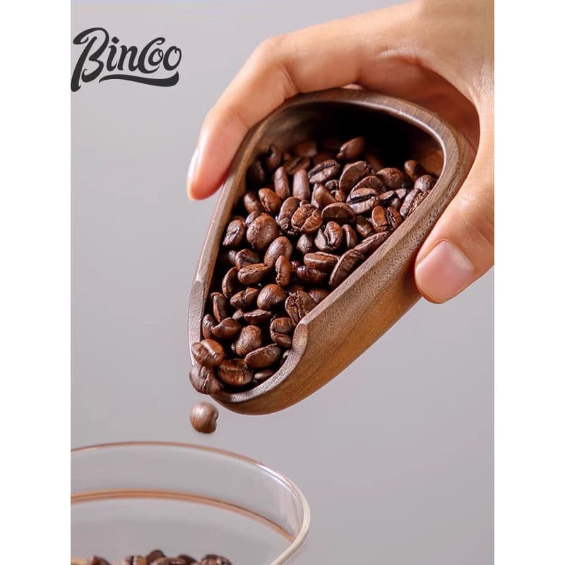 Bincoo escala de grãos de café, bandeja de feijão em escala de nogueira, bandeja de grãos de café feita à mão, balança i