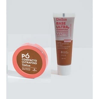 Kit Pele Dailus Base Líquida + Pó Compacto *Escolha sua Cor* CORES:KIT BASE + PÓ D10