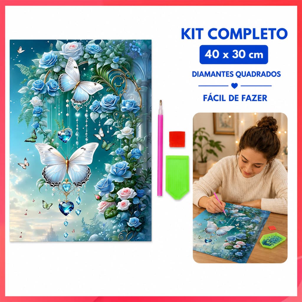 Azul borboleta flor linguagem 5D completo diamante pintura Kit DIY artesanal quarto romântico decoração Material conjunt