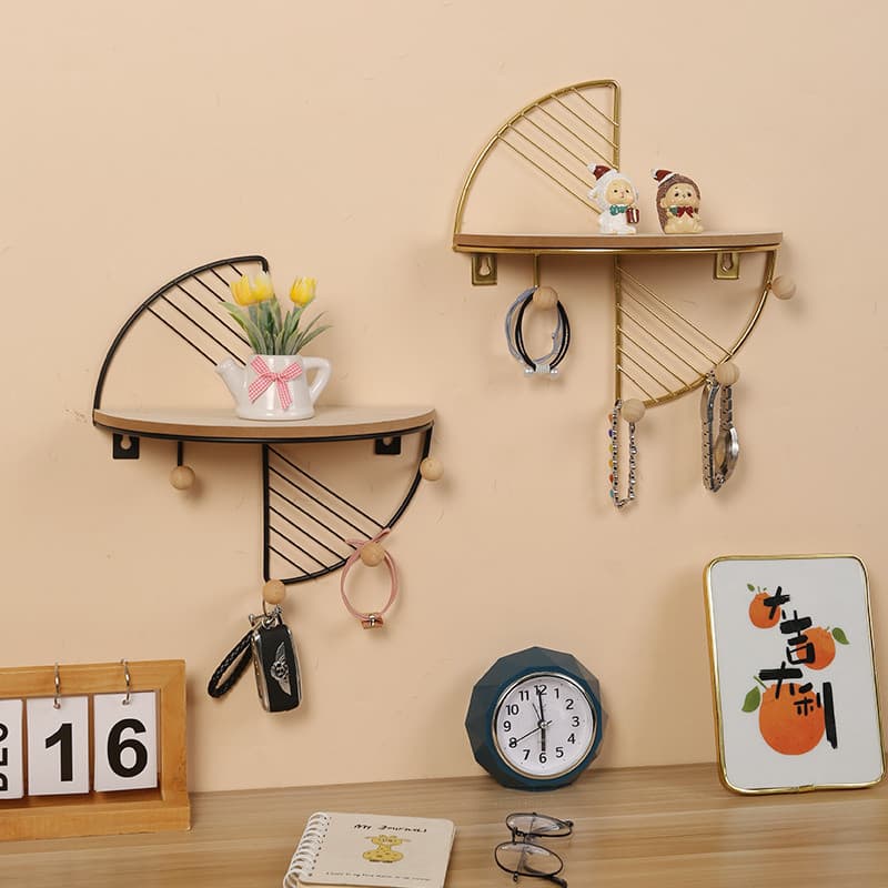 Prateleira criativa decoração parede de madeira Mop rack banheiro parede toalheiro placa suporte prateleira divisória pa