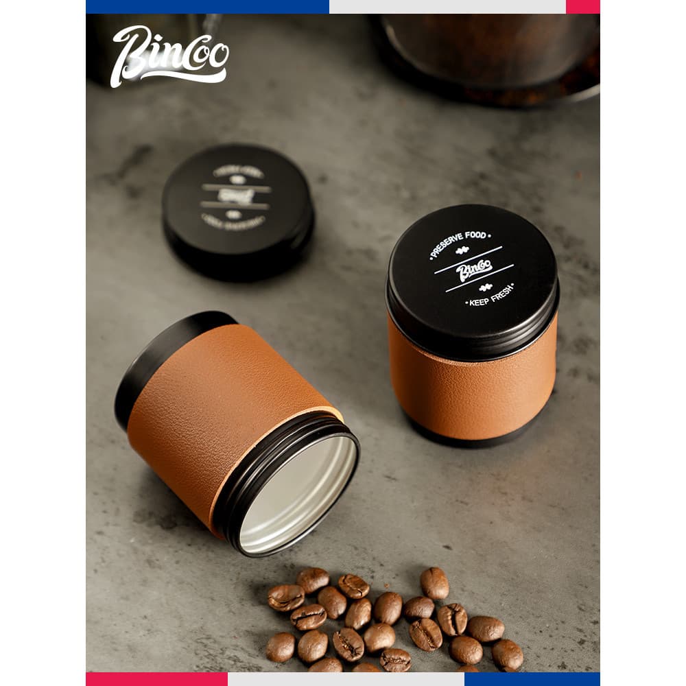 Bincoo jarra selada em pó de café, Mini jarra portátil para armazenamento de grãos de café, pequena jarra de armazenamen