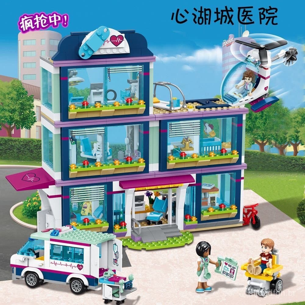 900 peças Lego Friends Parque de Diversões Heartlake City Villa, blocos de montar para meninos e meninas